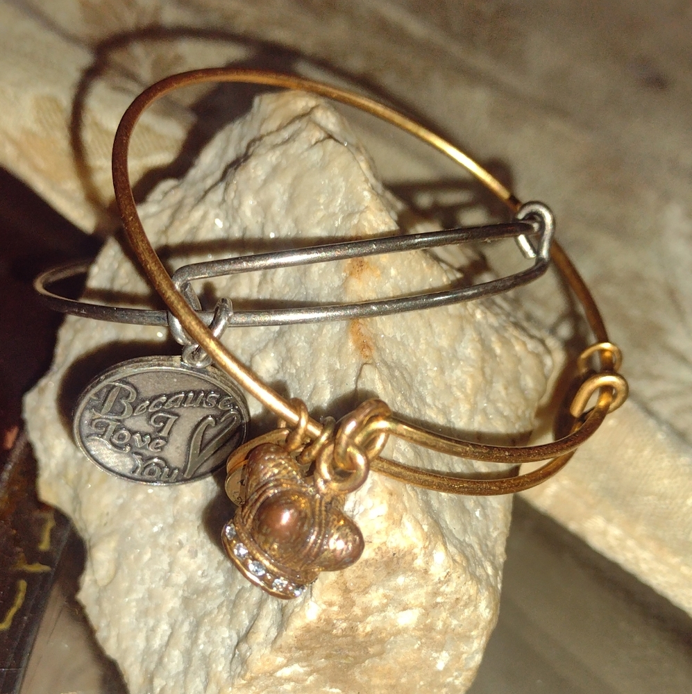 Alex and ani charm bracelet lot because I love you king crown